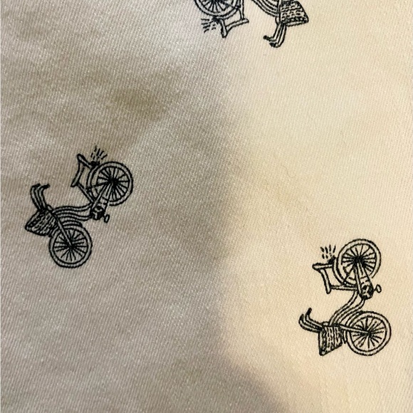 Girl’s Oshkosh B’gosh White Denim Pants with Bicycle Print - Picture 3 of 3